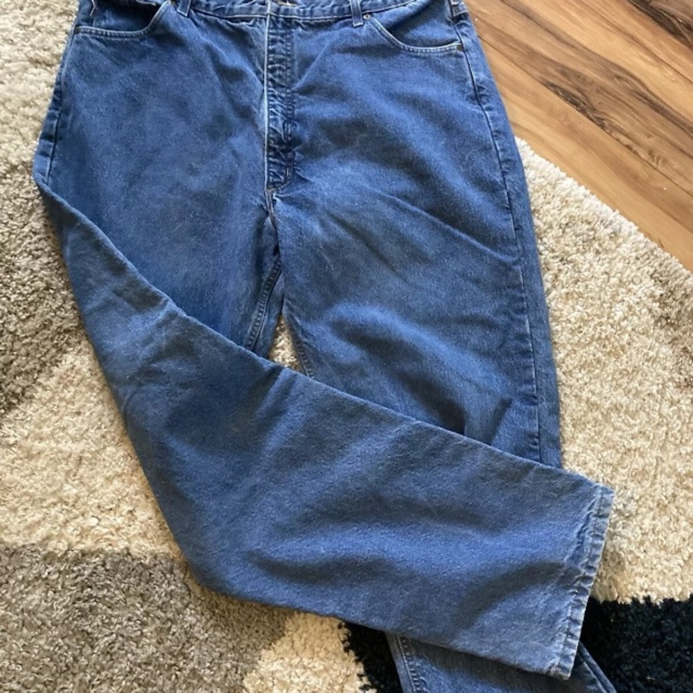 Carhartt Blue Relaxed Flannel lined work jeans